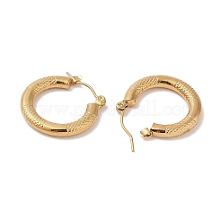 Orecchini a cerchio in acciaio inossidabile texture 201 per donna&nbsp;EJEW-G385-22G