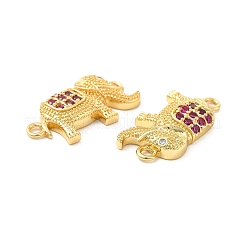 Rack-Plattierung Messing Micro Pave Kubisch Zirkonia Connector Charms&nbsp;KK-D087-07G
