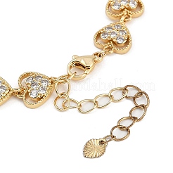 Braccialetti a maglie in ottone con micro pavé di zirconi cubici da donna&nbsp;BJEW-U013-01G-01