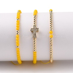 Ensembles de bracelets de perles tressés avec cordon de nylon réglable&nbsp;BJEW-JB05735-04