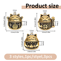 3pcs 3 styles pendentifs en laiton&nbsp;KK-FH0008-46