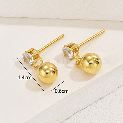 Elegante und vielseitige runde Ohrstecker aus 201 Edelstahl&nbsp;QQ2753