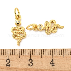 Ciondoli in ottone con placcatura a cremagliera con micro pavé di zirconi chiari&nbsp;KK-B093-02G-G