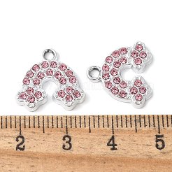 Legierung rosa Strass Anhänger&nbsp;PALLOY-E775-15P