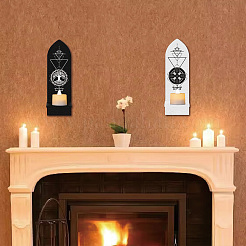 Wandmontierter Kerzenhalter aus Holz im Boho-Stil&nbsp;AJEW-WH0378-005