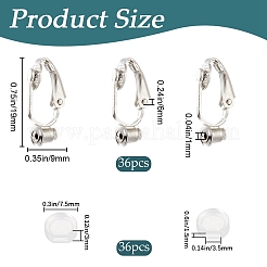 36 pz di convertitori per orecchini a clip in ottone&nbsp;KK-SP0001-10P