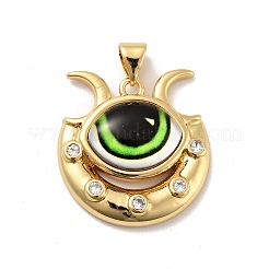 Occhio con luna in ottone micro pavé pendenti in zirconi chiari&nbsp;KK-G419-12G-05