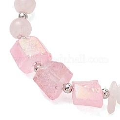 Armbänder aus natürlichen Rosenquarzperlen für Damen&nbsp;BJEW-TA00713-01
