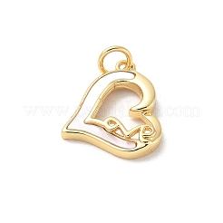 Pendentifs en coquillage blanc naturel pavé de laiton&nbsp;KK-S522-08D-G