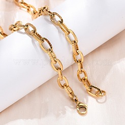 Collane a catena con cavo testurizzato in acciaio inossidabile 304&nbsp;NJEW-Q013-01G