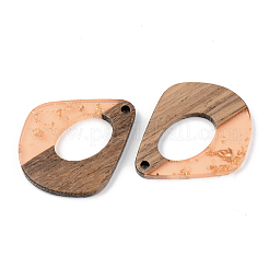 Pendentifs en résine transparente et bois de noyer&nbsp;RESI-S389-016A-B