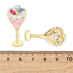 Pendientes de botón de esmalte de aleación de zinc&nbsp;EJEW-Z088-03G-01