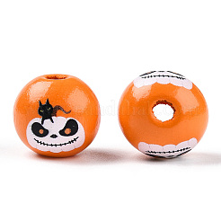 Halloween-Thema Holz europäische Perlen&nbsp;WOOD-N016-04B