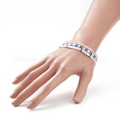 3 pièces ensemble de bracelets extensibles de tuile de rectangle de graine de verre de style 3&nbsp;BJEW-JB09038