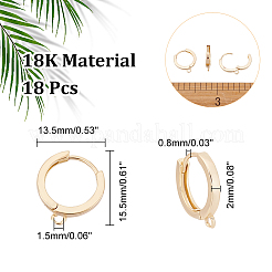 8 par de accesorios para pendientes de aro de latón&nbsp;KK-AR0002-74