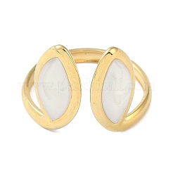 Anillos de puño abiertos con diseño de ojo de caballo esmaltado en acero inoxidable 304 con revestimiento iónico (IP) para mujer&nbsp;RJEW-L107-044G-01