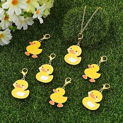 20 colgante de aleación de pato con 2 estilos de esmalte decorativo&nbsp;HJEW-YW00368