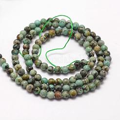 Natürliche afrikanische türkis (jasper) perlen stränge&nbsp;G-N0188-02-3mm