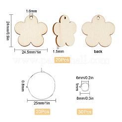 Kit para hacer etiquetas con dijes de flores para copas de vino&nbsp;DIY-SC0018-59