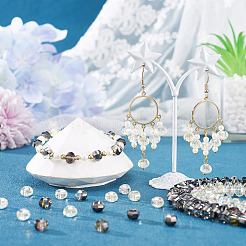 2 brin 2 styles de perles en verre transparent électrolytique&nbsp;EGLA-TA0013-68