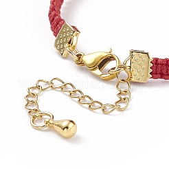 Glasgeflochtenes Blumengliedarmband für Frauen&nbsp;BJEW-TA00130-03