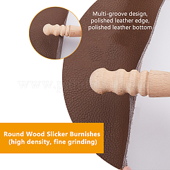 4 pièce 4 styles de brunissoir à bord en cuir et bois&nbsp;AJEW-FH0005-30