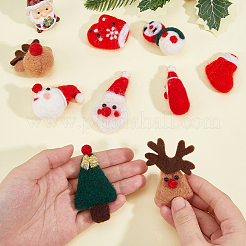 9 Stück 9 Stile Weihnachten Wolle Nadelfilz Handwerk&nbsp;AJEW-FH0005-27