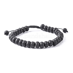 Bracelets de perles tressées en pierre de lave naturelle ajustables&nbsp;BJEW-F369-A02