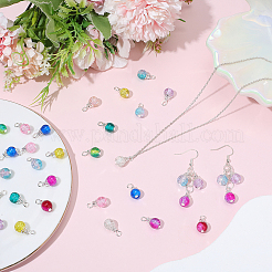 120 Stück runde Anhänger aus Crackle-Glas in zwei Farben.&nbsp;PALLOY-BM00015