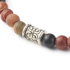 Braccialetti elasticizzati con perle di legno naturale&nbsp;BJEW-JB06628