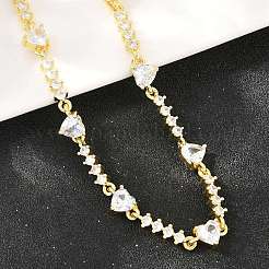 Collares de cadena con eslabones en forma de corazón&nbsp;KK-CBA4547-16B-G