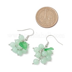 Pendientes de jade naturales de malasia&nbsp;EJEW-JE06216