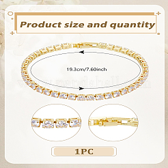 1 Stück Messing-Strass-Cup-Ketten-Armbänder für Frauen&nbsp;BJEW-LP0015-19G