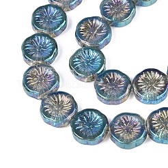 Brins de perles de verre semi-galvanisées et peintes à la cuisson&nbsp;EGLA-K061-11A-AB09