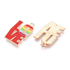 Regenbogenfarbene Pride-Emaille-Anhänger aus Legierung&nbsp;ENAM-K067-07