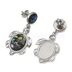Ohrstecker mit Anhänger aus natürlicher Abalone-Muschel (Schildkrötenmotiv)&nbsp;EJEW-JE07138
