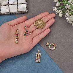 4 pezzo di ciondolo in ottone con zirconi cubici&nbsp;JX566A