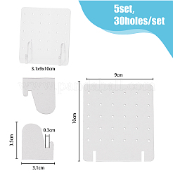 Espositori per orecchini con retro inclinato in acrilico trasparente rettangolare&nbsp;EDIS-WH0031-06