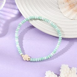Bracelets extensibles en turquoise synthétique teintée à l'océan&nbsp;BJEW-JB14307-02