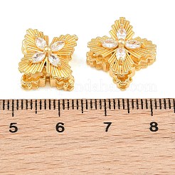 Laiton micro pavé de perles de zircone cubique claires&nbsp;CU-CBA7392-05G