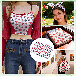 2 m de tissu polyester à motif coccinelle&nbsp;DIY-WH0061-055
