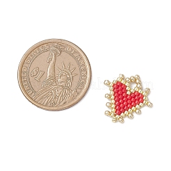 Pendenti a forma di cuore con perline di vetro miyuki fatti a mano&nbsp;PALLOY-MZ01067-01