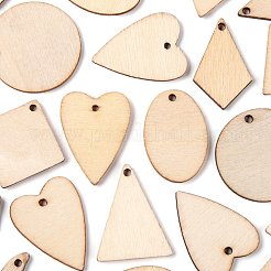 70 Stk. 7 Stil unvollendete natürliche Pappelholzanhänger&nbsp;WOOD-LS0001-21