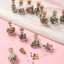 20 pz 5 stili mini contenitori di perline di vetro borosilicato alto&nbsp;BOTT-YW0001-02