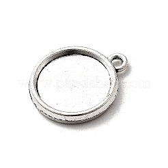 Supports de pendentif de cabochon plat rond de style tibétain en alliage&nbsp;TIBEP-M022-48AS