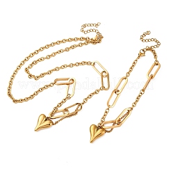 304 Edelstahl-Anhänger-Halsketten & Charms-Armband-Sets&nbsp;SJEW-Z003-04G