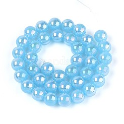Chapelets de perles en verre d'imitation jade électrolytique&nbsp;GLAA-T032-J10mm-AB04