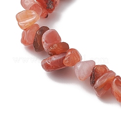 Stretch-Armbänder aus natürlichen roten Achatsplitterperlen für Frauen&nbsp;BJEW-JB10688-01