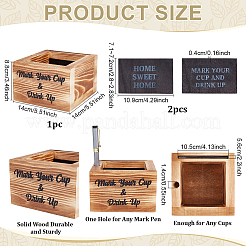 1 Stück bedruckte Schmuckverpackungsboxen aus Holz&nbsp;CON-PH0003-37