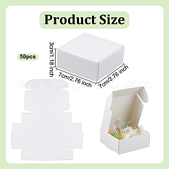 Scatole regalo pieghevoli quadrate in carta per la conservazione&nbsp;CON-WH0110-035B-02